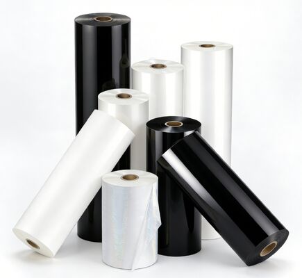 한국에서 100% EVA 접착제와 프리미엄 포장용 95-105 미크론 두께의 가죽 텍스처 반짝이는 라미네이션 필름