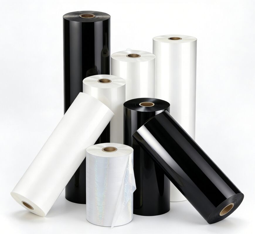 한국에서 100% EVA 접착제와 프리미엄 포장용 95-105 미크론 두께의 가죽 텍스처 반짝이는 라미네이션 필름